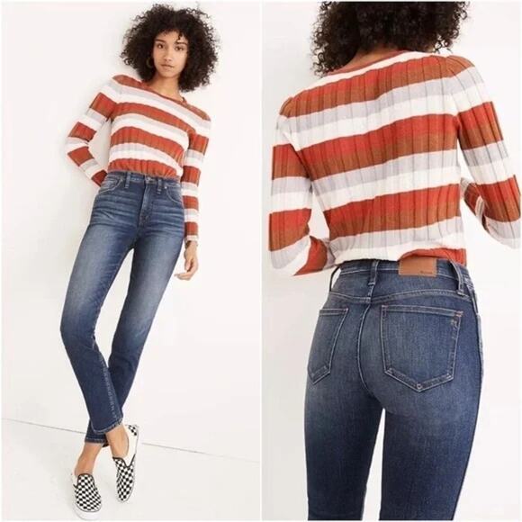 MADEWELL Tall Slim Straight Jeans in Hammond Wash Size 28T Tall Stretch Denim - Picture 1 of 10